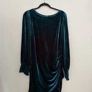 Elegant Teal Velvet Dress